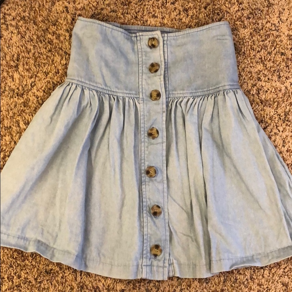 Strapless denim shirt